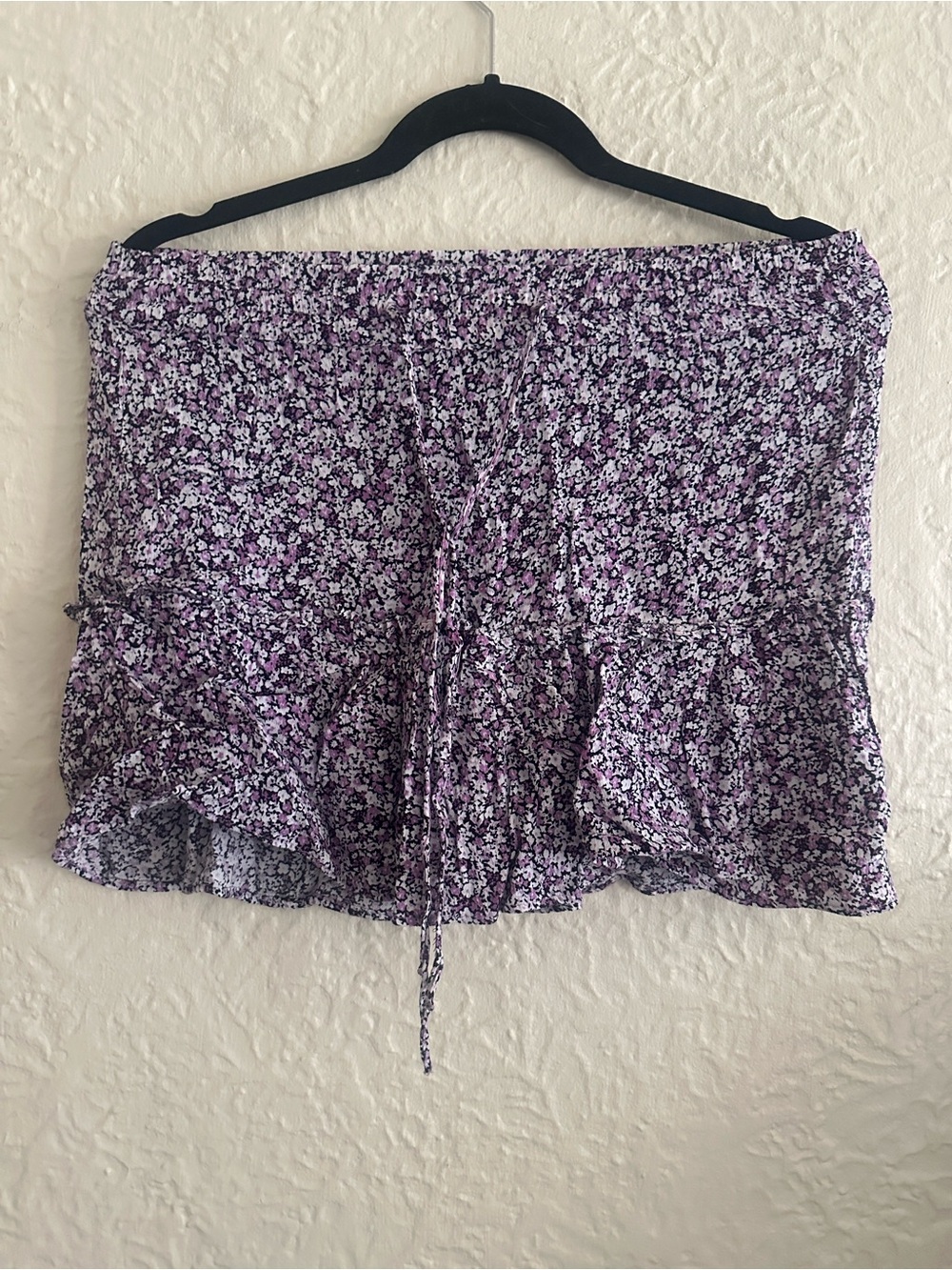 Zara Purple Floral Mini Skirt Skort Medium